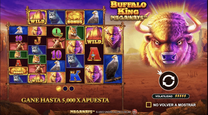 Pantalla de inicio de Buffalo King Megaways